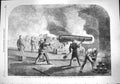 Old Antique Print 1861 Battery Fort Sumter Guns Fort Moultrie Channel War 19th