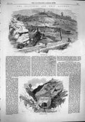 Original Old Antique Print 1861 Baltimore Ohio Railway Kingwood Tunnel Train