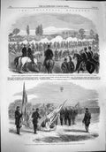 Original Old Antique Print 1861 Cambridge Volunteers Colonel M'Murdo Army Wales