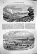 Old Antique Print 1861 Volunteer Field Day Regent'S Glasgow Clyde Bridge 19th