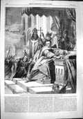 Original Old Antique Print 1861 Coronation William Conqueror John Cross 19th