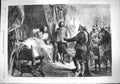 Original Old Antique Print 1861 Scene Seizure King Charles Holmby House Gilbert
