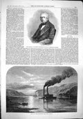 Old Antique Print 1861 Portrait Henslow Botany Ohio River North America 19th