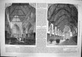 Original Old Antique Print 1861 Middle Temple Library Church Notting Winchester