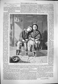Original Old Antique Print 1861 Roberts Portrait Boy Girl Church Sermon 19th