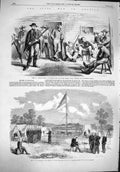 Old Antique Print 1861 Civil War America Wilson Camp Staten New York Army 19th