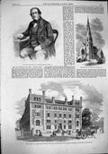 Old Antique Print 1861 Lord Campbell Church Mary Hornsey School Stockwell 19th