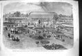 Original Old Antique Print 1861 Horticultural Society Gardens Kensington 19th
