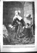 Original Old Antique Print 1861 Dinah'S Prayer Woman Girl Fine Art Bostock 19th