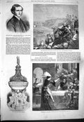 Old Antique Print 1861 James Travers Lewis Font Witley Church Danes War 19th