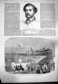 Original Old Antique Print 1861 Jopling Duke Cambridge Wimbledon Common Rifle