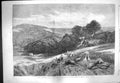 Original Old Antique Print 1861 Surrey Corn Field Agriculture Farming Cole 19th