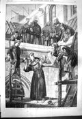 Original Old Antique Print 1861 Franciscan Sculptor Art Marks Royal Academy