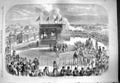 Original Old Antique Print 1861 Dispatching Mahmal Holy Carpet Cairo Mecc 19th