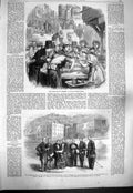 Original Old Antique Print 1861 London Street Scene Oysters Italian Government