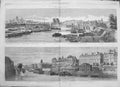 Original Old Antique Print 1861 Paris Notre Dame Hotel Ville Napoleon Barracks