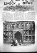 Original Old Antique Print 1861 Exeter Cathedral British Archaeological 19th
