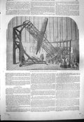 Original Old Antique Print 1861 Royal Observatory Greenwich Great Equatorial