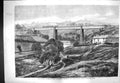 Original Old Antique Print 1861 Mottram Viaduct Manchester Railway Train Sh 19th