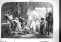 Original Old Antique Print 1861 Queen Philippa Husband Edward Burgesses Calias