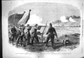 Original Old Antique Print 1861 War America New York Alabama Bull Ring Battle