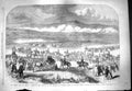 Original Old Antique Print 1861 Queen Ireland Curragh Kildare Charge Cavalry