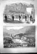 Original Old Antique Print 1861 Queen Ireland Killarney House Castlerosse Glena
