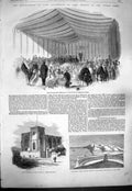 Old Antique Print 1861 Lord Palmerston Court Shepway Dover Roman Dubris 19th