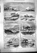 Old Antique Print 1861 Cinque Port Dover Hastings Snadwich Rye Winchelsea 19th