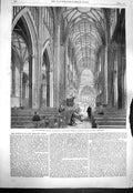 Original Old Antique Print 1861 St. Mary Redcliff Bristol Architecture Godwin