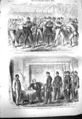 Original Old Antique Print 1861 War America Union Troops Civil War Washington