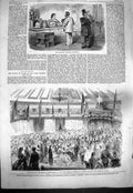 Original Old Antique Print 1861 Ball Mansion Dublin Lord Mayor Movable G 19th