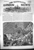 Original Old Antique Print 1861 Disaster Great Eastern Ship Grand Saloon Gale