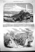 Original Old Antique Print 1861 Paris Fashion Monument Dives William Normandy