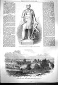 Old Antique Print 1861 Statue John Franklin Spilsby War America Yorktown 19th
