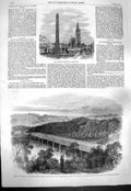 Original Old Antique Print 1861 Gurney Memorial Stratford War America Potomac