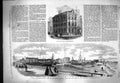 Original Old Antique Print 1861 Sailors Home Great Yarmouth Britanni Pier Ships