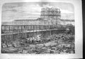 Original Old Antique Print 1861 International Exhibition Building Nave Transept