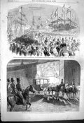 Old Antique Print 1861 King Prussia Konigsberg Grune Thor Clumber Prince 19th