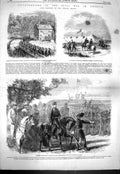 Old Antique Print 1861 Civil War America Franklin M'Clellan Munson Hill 19th
