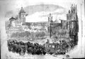 Original Old Antique Print 1861 Coronation King Queen Prussia Konigsberg Castle