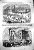 Original Old Antique Print 1861 Prince Consort Post Office Edinburgh Mine Notts