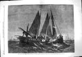 Old Antique Print 1861 Foreland Fight Prince Arthur Fishing Smack Boats 19th