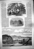 Original Old Antique Print 1861 War America Fairfax Rockall Fishing Missouri