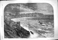 Original Old Antique Print 1861 Storm Scarborough England Gales Ship Wreck 19th