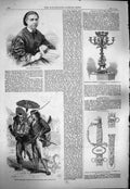 Original Old Antique Print 1861 Emily Faithfull Burmese Police Sword M'Clellan
