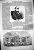 Original Old Antique Print 1861 Fould Finance Minister France Storthing Norway