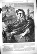 Original Old Antique Print 1861 Portrait Grapeseller Flatou Collection 19th