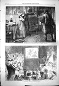 Original Old Antique Print 1861 Curate Glevering Charles Trevor Shadow Dance