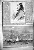 Original Old Antique Print 1861 Portrait George Lance Patras More 19th